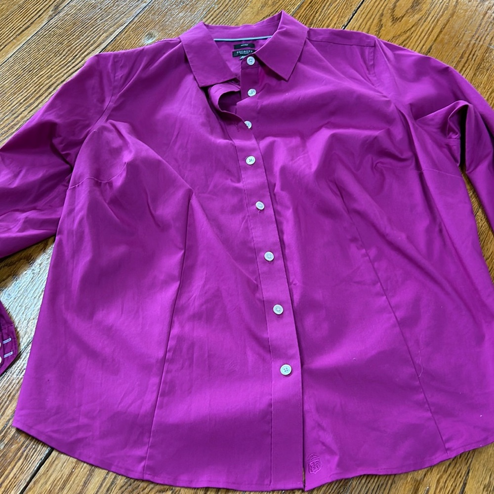 Talbots purple/pink button up long sleeve shirt. Size 18WP. Excellent condition